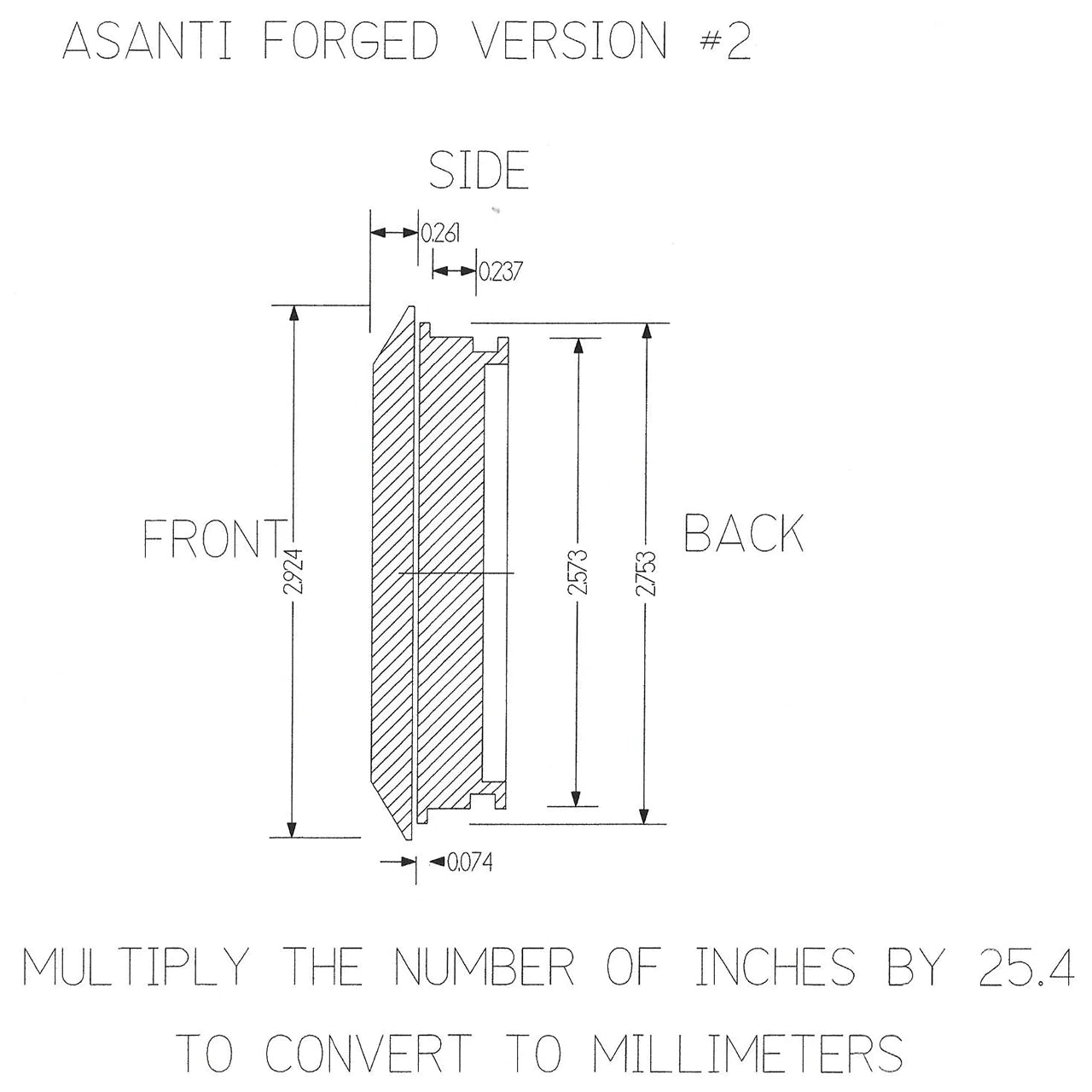 ASANTI FORGED ALUMINUM CHROME SHORT V2 W/ASANTI BADGE 82MM