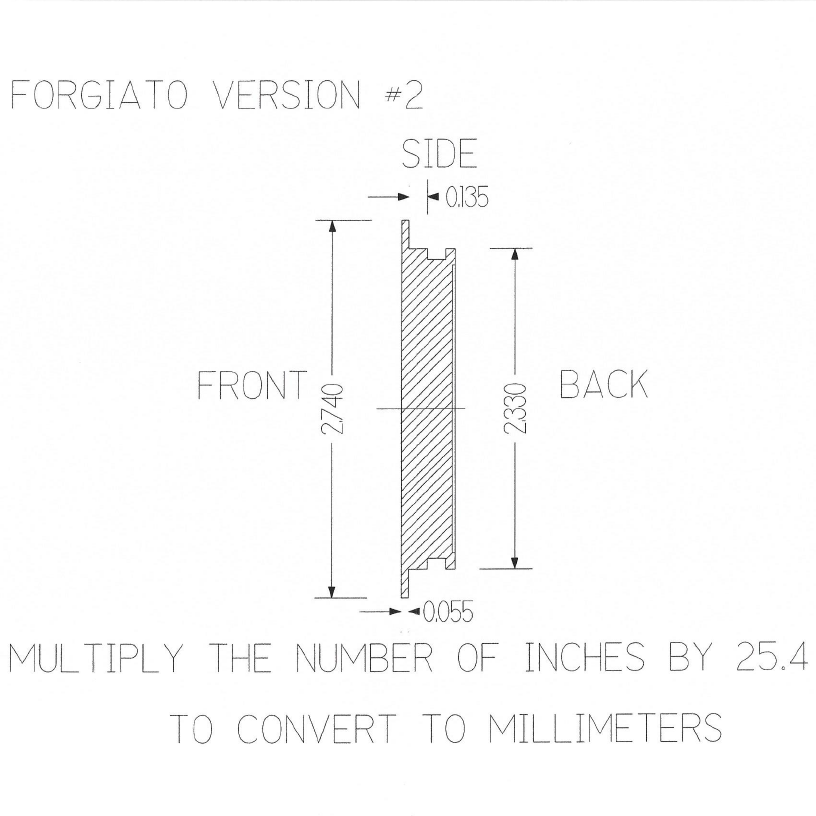 FORGIATO ALUMINUM BRUSH V2 W/BRUSH BADGE 70MM
